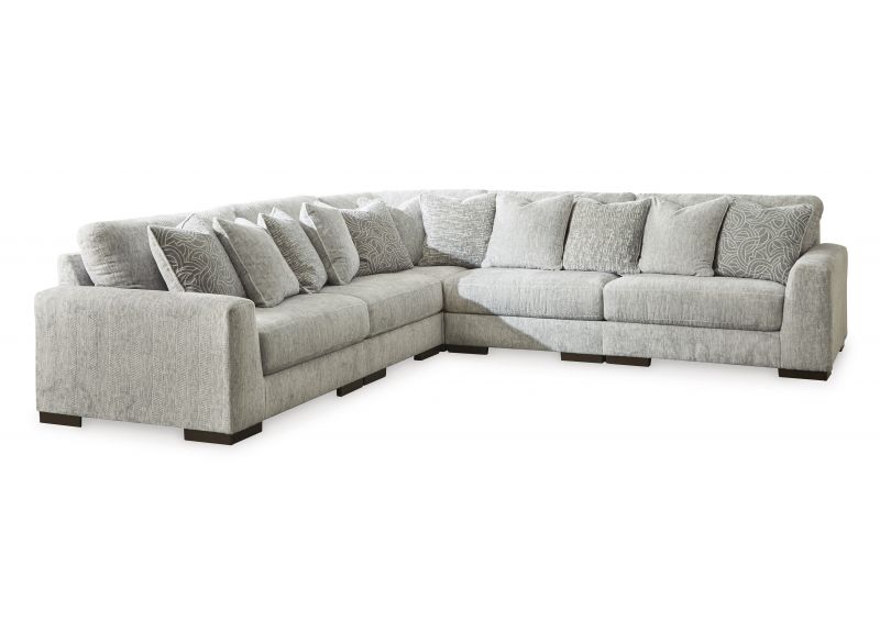 5 Seater Modular Sofa in Fabric with Reversible Cushions - Darra